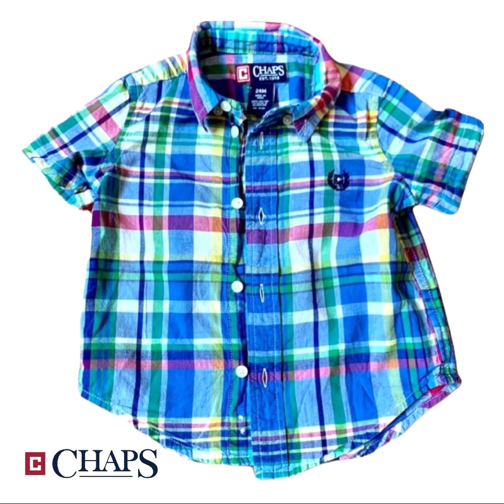 5/$15 Champs Short Sleeve Button Up 24 Months